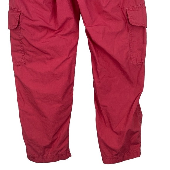 LONDON JEAN FLAT FRONT LOW RISE TAPERED CROP COTTON CARGO PANT PINK SIZE 0 EUC - Picture 6 of 9